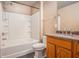 Bathroom with tub and shower combination, and single vanity at 1684 Tailmore Ln, Lawrenceville, GA 30043