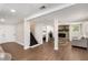 Finished basement with stone fireplace, creating a cozy and inviting living space at 999 Bailey Rd, Woodstock, GA 30188