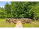 Picturesque garden with stone accents, brick pathway, and lush greenery at 999 Bailey Rd, Woodstock, GA 30188