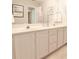Bright bathroom featuring double sinks, white cabinets, and modern decor at 318 Ivy Manor Nw Dr, Marietta, GA 30064
