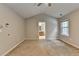 This bedroom includes carpet flooring, ceiling fan and neutral walls at 2477 Lakebrooke Dr, Marietta, GA 30066
