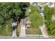 Aerial view of a home featuring a backyard swimming pool, lush trees, and a well-maintained lawn, highlighting its outdoor appeal at 440 S Alexander St, Buford, GA 30518