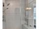 Contemporary shower stall showcases updated fixtures, clear glass door, and tiled walls for a clean aesthetic at 221 Thompson St, Alpharetta, GA 30009
