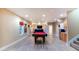 Finished basement with plank flooring, recessed lighting, a pool table, and a theater seating area at 3623 Terrah Point Dr, Duluth, GA 30097