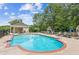Community pool area with lounge chairs, tables, and a covered pavilion, perfect for relaxation and recreation at 6890 Autumn Hills Dr, Cumming, GA 30028