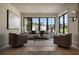 Bright sitting room with modern furniture, large windows, and hardwood floors at 130 Nova Ln, Roswell, GA 30075
