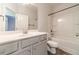 Bathroom with tub/shower combo and single sink vanity at 2252 Talmai Dr, Snellville, GA 30078