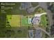 Aerial view of the property shows the layout, pool, adjacent land, and proximity to 115 Trinity Hollow Dr, Canton, GA 30115 at 115 Trinity Hollow Dr, Canton, GA 30115