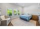 Bright bedroom featuring an accent chair, hardwood floors and a window view with plantation shutters at 115 Trinity Hollow Dr, Canton, GA 30115