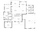 Main floor plan with dimensions showing the layout of the primary bedroom, kitchen, living room, dining room, and garage at 115 Trinity Hollow Dr, Canton, GA 30115