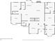 Detailed first floor plan including bedrooms, bathrooms, kitchen, living room and dining room at 635 Piping Rock Pt, Lawrenceville, GA 30043