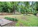 Spacious backyard featuring green grass, a wooden fence, and mature trees at 523 Mount Zion, Hapeville, GA 30354