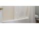 This bathroom features a shower and a toilet at 841 Holly Meadow Dr, Buford, GA 30518