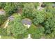 Aerial view of a charming home surrounded by mature trees and greenery at 3614 N Druid Hills N Rd, Decatur, GA 30033