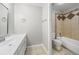 Modern bathroom with a tiled shower-tub combination and a contemporary vanity at 113 Tuxworth Cir, Decatur, GA 30033