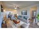 Stylishly furnished living room features modern decor and a smooth transition to the kitchen at 2929 Rambler Dr, Loganville, GA 30052