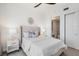 A clean bedroom with a plush bed, ensuite bathroom access and a large closet at 1820 Peachtree St # 1607, Atlanta, GA 30309