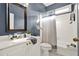 Bathroom with white vanity and new, modern fixtures at 4963 Kingsbridge Ct, Powder Springs, GA 30127