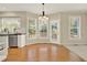 Bright kitchen with hardwood floors, stainless steel appliances and a door to the deck at 4963 Kingsbridge Ct, Powder Springs, GA 30127