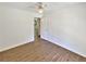 Bedroom featuring wood-look flooring and a ceiling fan at 2492 Wild Rose Cir, Lawrenceville, GA 30044