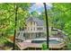 Stately home exterior featuring a multi-level deck and inviting pool at 10635 N Edgewater, Johns Creek, GA 30097