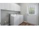 Laundry room with a washer, dryer, and white cabinets for storage at 4855 Payson Se Ter # 3, Atlanta, GA 30339