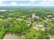 Scenic aerial view of estate homes surrounded by lakes and dense woodlands, offering privacy and natural beauty at 789 Rutland Ct, Lithonia, GA 30058