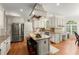 Elegant kitchen featuring an island with cooktop, stainless steel appliances, and great natural light at 789 Rutland Ct, Lithonia, GA 30058