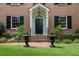 Charming brick home featuring a classic front door with decorative planters and manicured lawn at 905 Stovall Ne Blvd, Atlanta, GA 30319