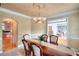 Spacious dining room with a decorative chandelier and open access to other living areas at 1850 Noblin Ridge Way, Duluth, GA 30097