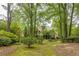 Lush backyard with mature trees offering a private and serene outdoor space around an upscale home at 314 Caruso Ct, Sandy Springs, GA 30350