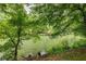 Backyard featuring mature trees and a view of the water at 314 Caruso Ct, Sandy Springs, GA 30350