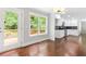 Bright kitchen with granite countertops, stainless appliances, and access to the back deck at 347 Chip Rd, Stone Mountain, GA 30087