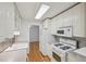 Modern kitchen with white cabinets, stainless appliances, farm sink, and stylish backsplash at 209 14Th Ne St # 109, Atlanta, GA 30309