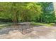 Patio area with dining set in spacious backyard with mature shade trees at 23 Hunting Creek Dr, Marietta, GA 30068