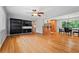 Spacious living room featuring gleaming hardwood floors and an open floor plan at 23 Hunting Creek Dr, Marietta, GA 30068