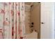 Bathroom shower and tub with a patterned shower curtain at 2500 Morgan Chase Dr, Buford, GA 30519