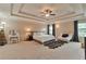 Spacious main bedroom with tray ceiling, plush carpet, and sitting area at 4708 Tiger Blvd, Duluth, GA 30096