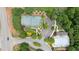 Aerial view of the community amenities including a pool and tennis court at 2910 Cross Creek Dr, Cumming, GA 30040