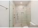 Modern bathroom featuring a glass-enclosed shower with a tiled bench and niche at 1145 Kirkwood Se Ave # 14, Atlanta, GA 30316