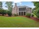 An expansive backyard shows an elevation and the screened porch at 415 Winn Park Ct, Roswell, GA 30075