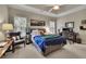 Comfortable bedroom with natural light, a ceiling fan, and a cozy sitting area at 415 Winn Park Ct, Roswell, GA 30075