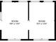 Floor plan illustrating the layout of two adjacent rooms with dimensions 9'8