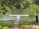 Waterfront dock with a metal gangway and grassy shore at 701 Robert Ln, Canton, GA 30114