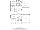 Home floor plan, first and second floor, showing kitchen, living room, and bedrooms at 701 Robert Ln, Canton, GA 30114