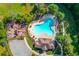 Overhead view of the community pool, playground and parking area at 4241 Summer Breeze Way, Buford, GA 30518