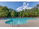 Community pool surrounded by trees and lounge chairs for relaxing poolside at 4241 Summer Breeze Way, Buford, GA 30518