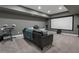 Finished basement features a large entertainment area with room for instruments and a big screen at 10135 High Falls Pointe, Johns Creek, GA 30022
