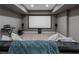 Finished basement features a large entertainment area with a large screen and projector at 10135 High Falls Pointe, Johns Creek, GA 30022