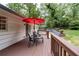 Relaxing outdoor deck area with seating and views of the landscaped backyard at 2786 Georgian Ter, Marietta, GA 30068
